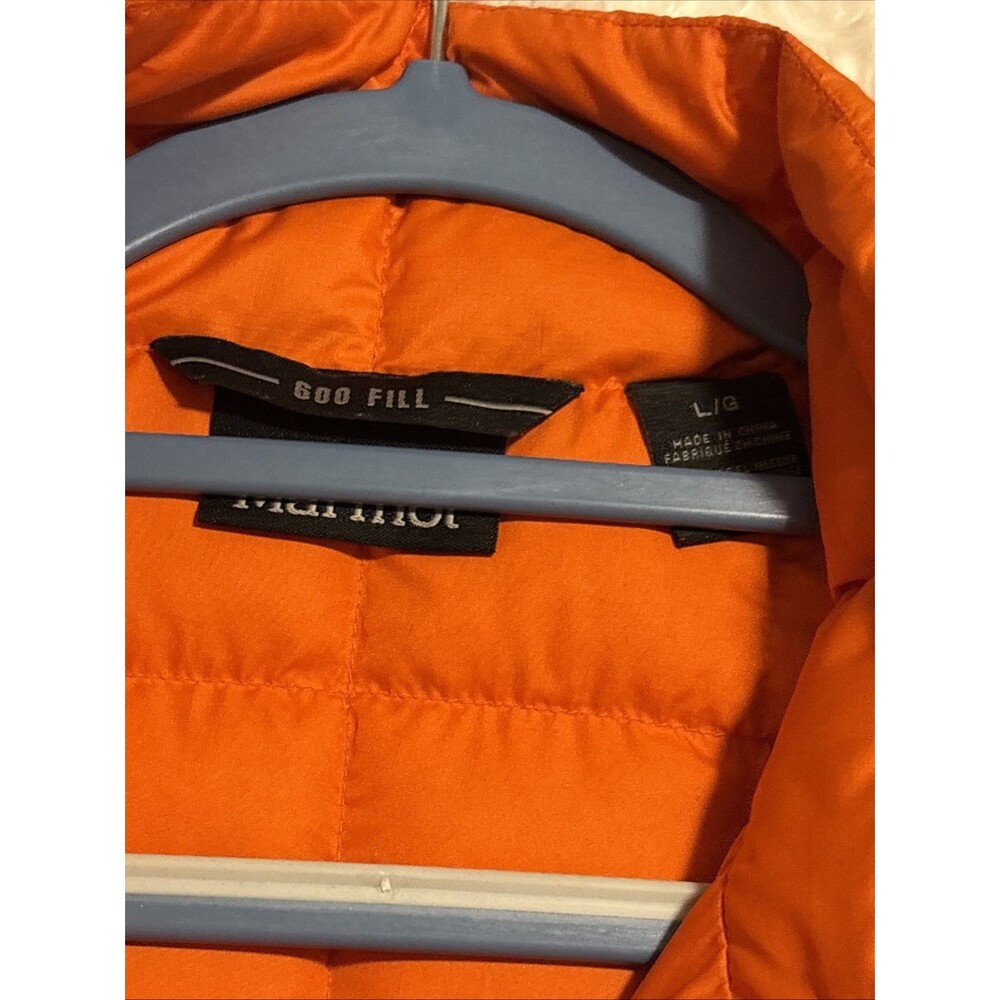 marmot 600 fill jacket Orange Sz L Quilted Coat - Picture 3 of 5